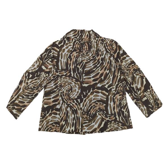 EUC Rafaella Cheetah Swirl Jacket Cotton Blend Womens XL - Picture 2 of 5